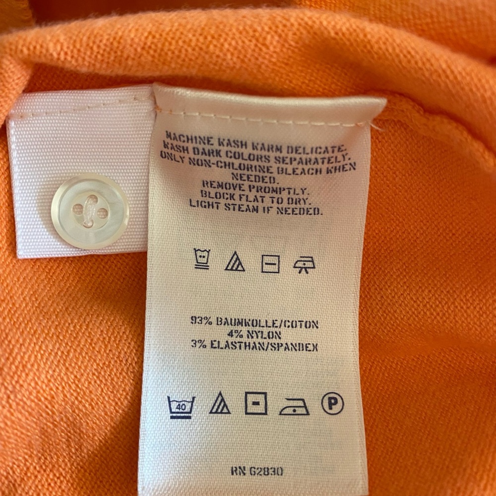 Final-Gone 11/17! Lands End Canvas Orange button down cardigan sweater - Picture 6 of 6